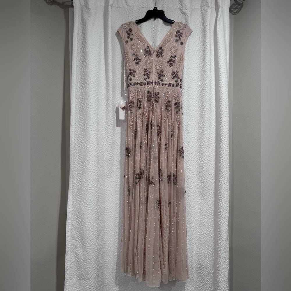 Mac Duggal Blush Embellished Pleated Maxi Gown Size 4 Style #93575 - Picture 2 of 15